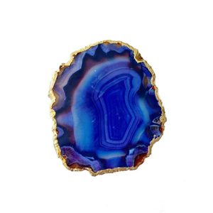 Accessoires pour ustensiles de cuisine et vaisselle Sous-verre en agate avec tranche d'agate plaquée or au prix de gros et de qualité supérieure - Product Image 1
