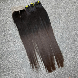 High Quality 100% Vietnam Raw Virgin Remy Hair Extensions Brown Tip Bone Straight Chinese Hair <b>Weaving</b> Extensions <b>Machine</b> Double - Product Image 4