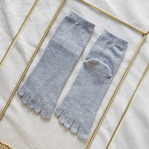 Autumn Winter 3 Pairs of <b>Thermal</b> Thick Wool <b>Socks</b> Solid Color 5 Finger Casual Male Gift Soft Warm Toes - Product Image 2