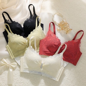 Sujetadores de Encaje con Aros para Mujer, Ropa Interior Femenina sin Relleno, Bralette Ahuecado, Lencería Bordada - Product Image 6