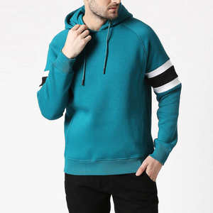 Precio bajo Otoño Transpirable Fleece Color sólido Hombres Sudadera con capucha 100% Algodón Casual Pullover - Product Image 1