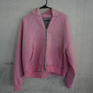 Sweat à capuche en molleton vintage noir personnalisé pour homme, vestes élégantes d'hiver, épaules tombantes, sweat à capuche délavé à l'acide - Product Image 1