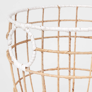 ตะกร้าสานทรงกลมขนาดใหญ่ทำด้วยมือตะกร้าซักผ้าผักตบชวาทำด้วยมือพร้อมกรอบโลหะขายส่งจากเวียดนาม - Product Image 3