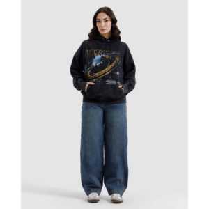 Sweat à capuche Cosmos 100% Coton Lavé, Taille XS, Tissu French Terry 400 g/m², Design vieilli sérigraphié, Techniques de broderie, Uni - Product Image 2