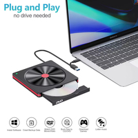 External Bluray Optical Drive Portable 2-in-1USB 3.0 Type-c BD/CD/DVD Burner Player Reader Drive for Laptop PC Windows 11/10Mac