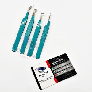 Professionnel personnalisé étiquette 3D Volume Extension de cils nouvelle couleur forme différente pince à épiler en acier inoxydable beauté pointue - Product Image 1