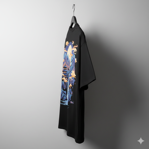 T-shirt Ringer décontracté pour homme, 100 % coton, grammage lourd 220 grammes, coupe ample et oversize, avec impression 3D personnalisée en relief et sérigraphie - Product Image 3