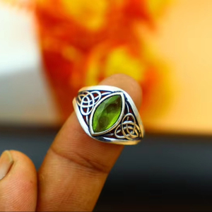 Sólido 925 plata esterlina plateada Natural verde peridoto Marquesa bisel ajuste 5x10mm anillo hecho a mano joyería de moda para mujeres - Product Image 1