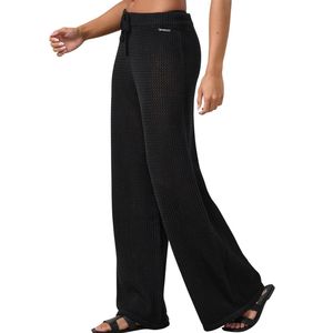 Womens Open Knit Cover Up Trousers Black Wide Leg Drawstring Beach <b>Pants</b> <b>Summer</b> Holiday Resort Wear Keyword: - Product Image 3