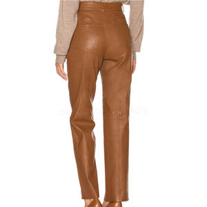 Pantalones de cuero de color sólido para exteriores, ropa informal, pantalones de cuero para mujer, pantalones de cuero superventas - Product Image 5