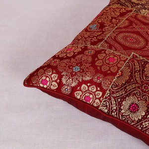 ปลอกหมอนอิงผ้าปะต่อสีแดงเข้มปลอกหมอนหรูหราและปลอกหมอนอิง - Product Image 4