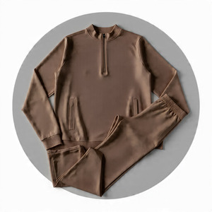 Conjunto Deportivo Unisex Amarillo, Chaqueta de Manga Larga con Cierre de Media Cremallera, Color Sólido, Bolsillos Laterales, Transpirable, Ropa Casual de Primavera para Adultos - Product Image 6