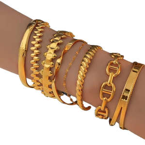 Brazalete de Acero Inoxidable con Circonitas Vintage para Mujer, Joyería Plateada para la Muñeca - Product Image 1