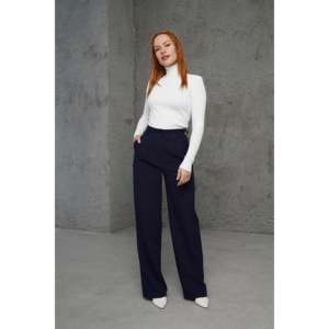 Suéter de Punto con Cuello Alto y Canalé Blanco para Mujer, Marca Lustrin, Mezcla de Poliéster y Elastano, Corte Estándar, Venta al Por Mayor - Product Image 4