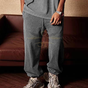 Vente en ligne Meilleures ventes Pantalons de survêtement délavés à l'acide Pantalons de survêtement respirants et confortables Vente en gros - Product Image 4