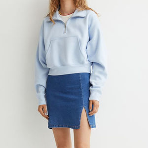 Sweat à capuche zippé en coton et polyester pour femme, haute qualité, avec broderie personnalisée sur le devant, idéal pour l'hiver, les entraînements, imprimé, vente en gros, décontracté - Product Image 3
