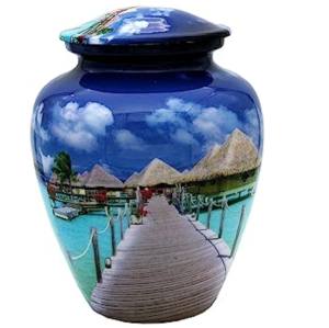 นก อลูมิเนียมเผาศพ Urns ราคาต่ําอลูมิเนียมหัตถกรรมโลหะผู้ใหญ่ Urns สําหรับบ้านงานศพที่ทําในอินเดีย - Product Image 6