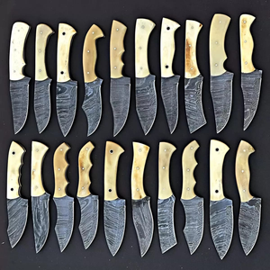 Lote de 20 Piezas de Cuchillos Skinner de Acero de Damasco de 8 Pulgadas, Hermosos, con Mango de Hueso Grabado, Hechos a Mano, Incluye Funda de Cuero, OEM - Product Image 5