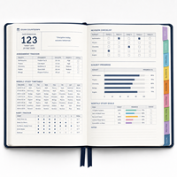 LABON Individueller Studienplaner Akademischer Organizer für Studenten Hardcover-Notizbuch mit Registern, Aufklebern, Prüfungszähler und Lernplaner