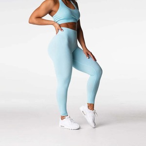 Leggings de yoga super doux taille haute avec logo personnalisé pour femmes équipement de fitness tricoté respirant en tailles multicolores pour adultes - Product Image 3