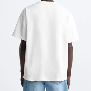 Camiseta de hombro caído de gran tamaño de alta calidad para hombres personalizada de manga corta de peso pesado suelta transpirable - Product Image 2