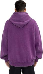 Sudaderas con Capucha Casuales de Invierno para Hombre, Lavado Ácido, Color Sólido, Corte Regular, 100% Algodón, Felpa, Secado Rápido, Transpirable - Product Image 4