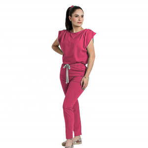 Conjuntos de uniformes de hospital listos con camisa de manga corta transpirable y diseño de cuello alto a medida - Product Image 3