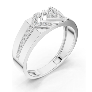 Bague en forme de flèche en chevron avec diamant de laboratoire 0,192 CT pour femme, clarté VVS-VS EF, or 18 carats, 14 carats, 10 carats et argent 925, rose, jaune - Product Image 6