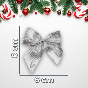 Confezione da 12 fiocchi natalizi con finitura metallizzata - Rosso Argento Oro per ghirlande e decorazioni - Product Image 3