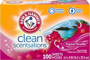 ARM & HAMMER Fabric Softener Dryer Sheets, Tropical Paradise, 100 Sheets/Pack, 6 Packs/Carton - Product Image 6