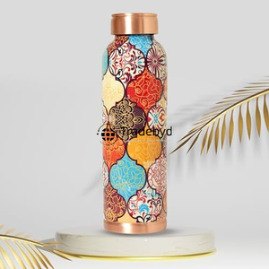 Botella ancha de cobre lujosa para hidratación pura Botella de agua ecológica reutilizable para objetivos de fitness de Tradebyd - Product Image 1