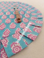 Napperons modernes réversibles à motif floral, bleus, imprimés à la main, bord festonné, réutilisables, jetables, pour mariage, maison, banquet, fins, 100%