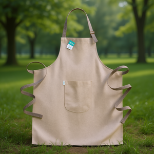 Grembiule Lungo Sostenibile Realizzato in Cotone Riciclato, Accessorio Ecologico - Product Image 3