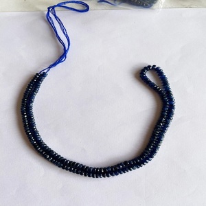 Perle saphir bleu naturel de qualité AAA ronde à facettes origine de Birmanie lustre AAA excellente couleur bleue fabrication et polissage parfaits - Product Image 3