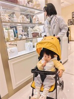 QQ3-Bee de luxe léger 2-en-1 jaune bébé poussette été utilisation facile pliant bébé chariot