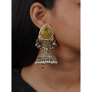 Boucles d'oreilles multicolores en perles tribales - EK-SFEAR515Y - Product Image 1