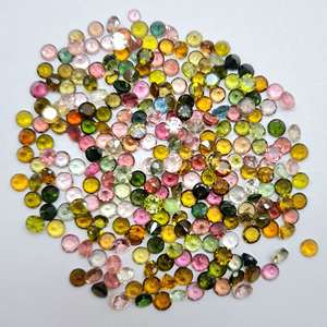 พลอยทัวร์มาลีนธรรมชาติขนาด4.5มม. เจียระไนหลายสีหินควอตซ์เจียระไนเหลี่ยมเพชรพลอย50ชิ้นใหม่อัญมณีหลวมยอดนิยม! - Product Image 4