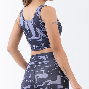 Sujetador deportivo ajustado transpirable de alta calidad y cintura alta para mujer con logotipo bordado personalizado frontal para Yoga - Product Image 4