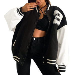 Veste de baseball à manches longues pour femmes de haute qualité Logo personnalisé imprimé peau de mouton vierge hiver bouton de taille XL - Product Image 4