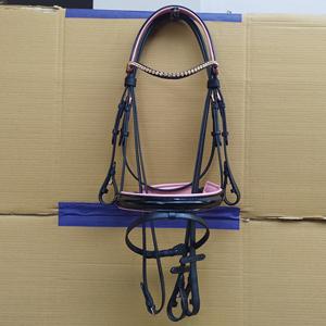 Bride de cheval en cuir de haute qualité avec strass Logo personnalisé équipement équestre pour la course d'équitation saut de cheval de Style occidental - Product Image 2