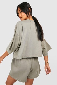 Ensemble d'été décontracté 2 pièces pour femmes Shorts et hauts en coton à séchage rapide de haute qualité T-shirts à coupe ample et ensemble de shorts baggy - Product Image 2
