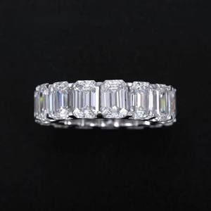 สายรัด925คุณภาพสูงสีเงินแท้พร้อมรูปทรงสีมรกตสายรัดข้อมือแบบเต็มรูปแบบ VVS Moissanite สำหรับผู้หญิง - Product Image 2