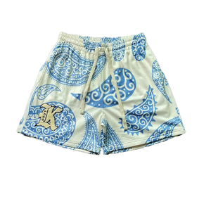 Shorts d'entraînement en toile de coton pour hommes, respirants, à séchage rapide, avec motif floral imprimé, décoration vintage, personnalisables - Product Image 1
