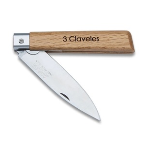 Coltello pieghevole con punta in acciaio inox 88mm con manico in legno 101mm blocco lama (3 Claveles 01754) - Product Image 1