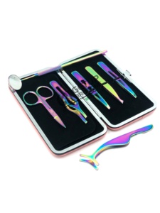 Pinzas para Extensión de Cejas GETUP BROSONS IMPEX, Estilo Circular, Efecto Arcoíris Plasma, Acero Inoxidable, Venta al Por Mayor - Product Image 4