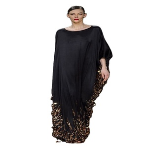 รุ่นใหม่ปากีสถานมุสลิม Kaftan ชุด Abaya สีดํา Abayas สีดําสีเทา Kaftan ผ้าลินิน Abaya - Product Image 1