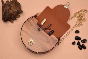 Handcrafted Wooden Clutch for Women Boho Fashion Accessory Perfect for Parties Weddings by Tradebyd - Product Image 5