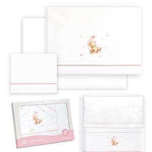 Juego de Sábanas para Cuna de Bebé, Modelo Oso Luna, 3 Piezas, 100% Algodón, Técnica de Tejido con Diseño de Personajes - Product Image 1