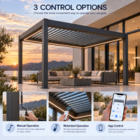 Pergola rétractable en aluminium, toit bioclimatique motorisé imperméable, pergola commerciale extérieure pour hôtel, restaurant