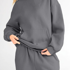 Precio de fábrica, sudaderas con capucha de gran tamaño para mujer, hombro caído, ropa de calle holgada, Sudadera con capucha, nueva moda, sudaderas con capucha de manga larga lisas en blanco - Product Image 6